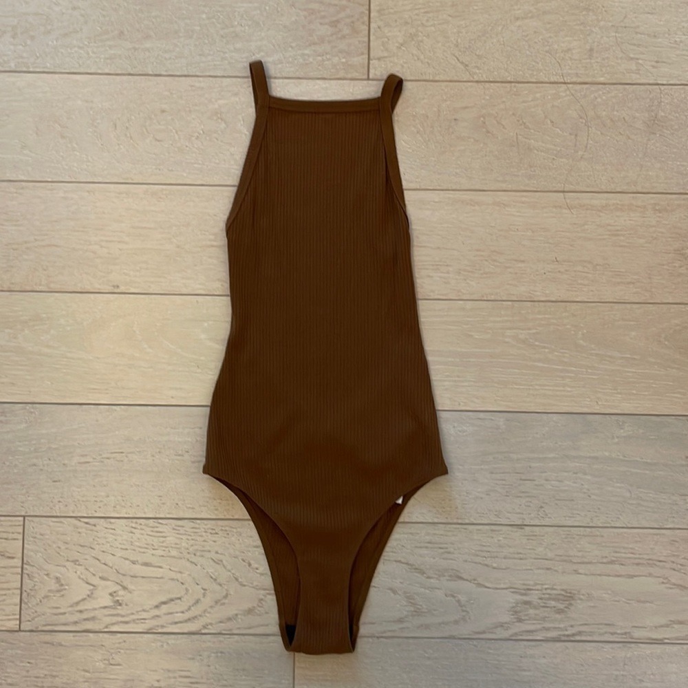 Reformation brown backless bodysuit size XS